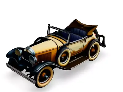 Vintage Antique Car 3D Model Low-poly 3D model