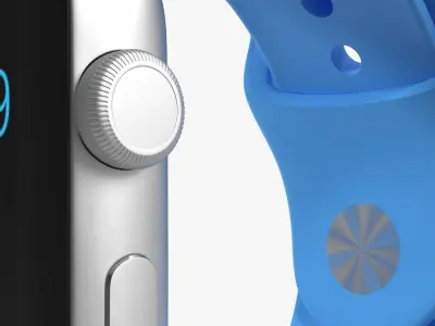 Apple Watch Sport Blue 42mm Low-poly 3D model
