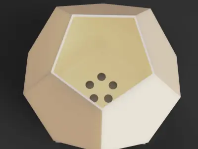 Flower pot dodecahedron with saucer base Free 3D print model