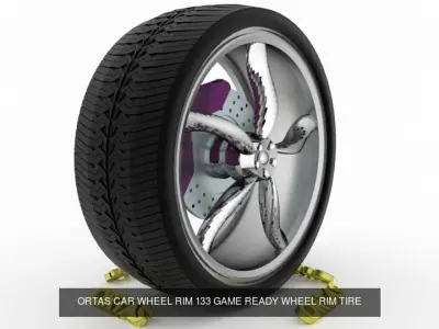 ORTAS CAR WHEEL RIM 133-134 GAME READY WHEEL 3D Model Pack