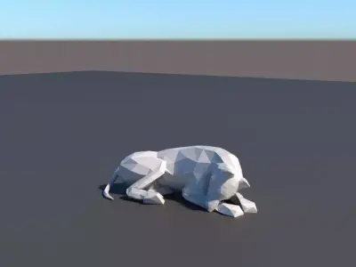 lowpoly dog wolf Low-poly 3D model