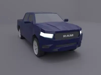 Dodge Ram 2019 lowpoly 3D model Low-poly 3D model