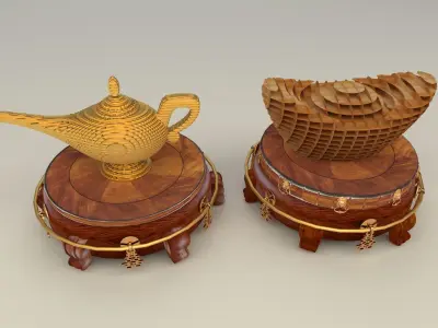 Chinese display stand with magic lamp 3D model