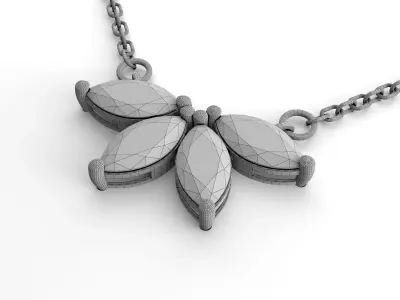 Diamond pendant 3D model for render 3Ds Max V-ray 3D model buy