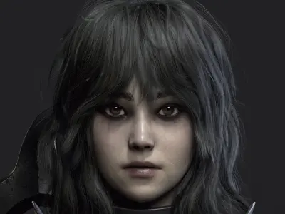 Wolf Armor Female Warrior - Unreal Engine 5 Low-poly 3D model