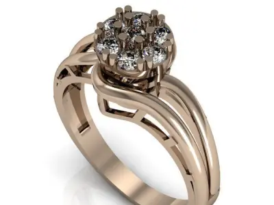 daimond ring 3D print model 8