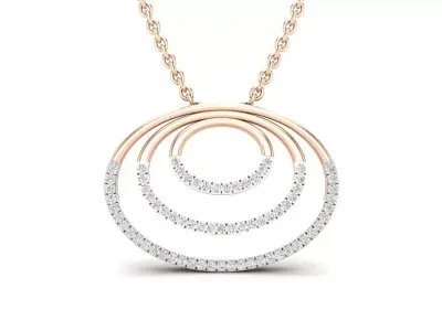 AV 433 Diamond Ladies Circle Pendant 3D print model
