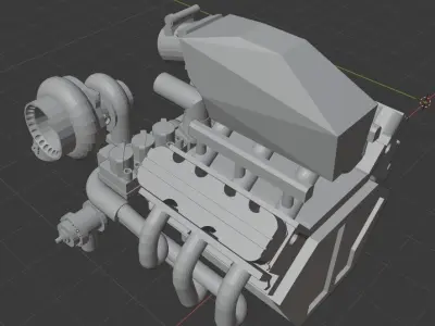 Ecotec turbo V6 engine 3D print model