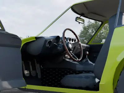 Datsun 240Z with detailed interior Low-poly 3D model