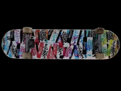 Skateboard Low-poly 3D model