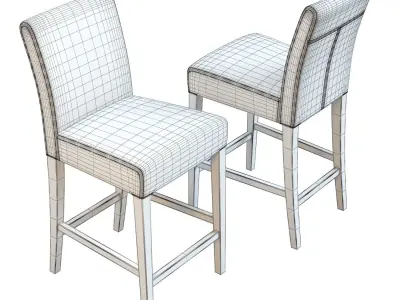 Crate and Barrel - Lowe Leather Counter Stool 3D model