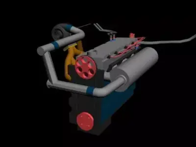 Turbo engine low polly Low-poly 3D model