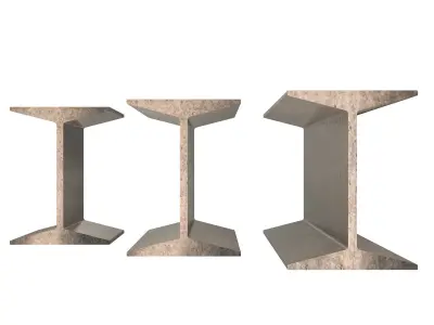 Iron Beams Set Low-poly 3D model