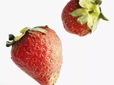 Scanned Strawberry Berry Low-poly 3D model