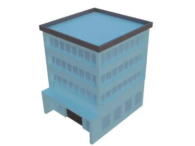 Low Poly Building 3D Model Free low-poly 3D model