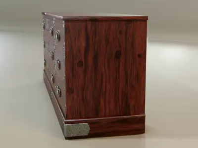 Japanese folk art chest of drawer 3D model