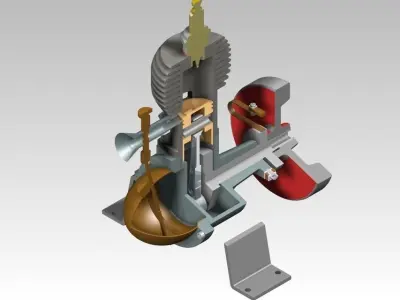 Model gas engine Free 3D model