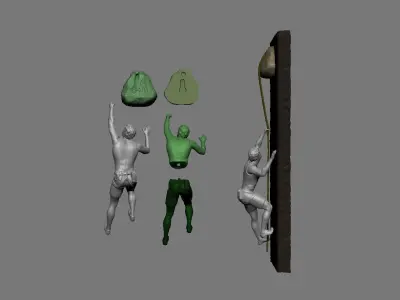 Climber statue wall hanging ornament model 3 3D print model