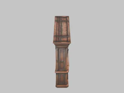 Medieval Wooden Cabinet Low-poly 3D model