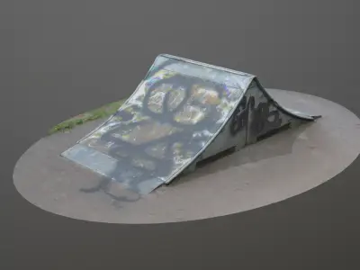 City Park Skate Ramp Low-poly 3D model