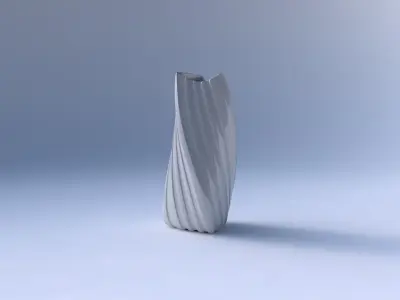 Vase twist curved tipping triangle 2 with smooth vertical rib... 3D print model