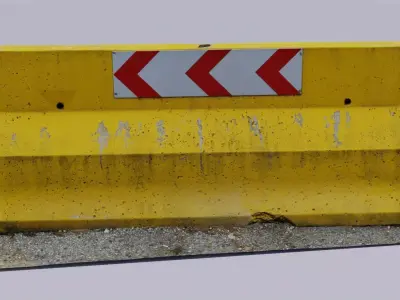 Concrete barrier 01  Low-poly 3D model