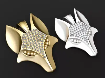 Introducing the Diamond Fox Head Pendant   3D print model