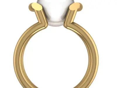 PEARL GOLD OPEN RING  3D print model