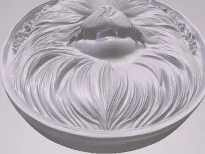 Pomeranian 4 basrelief for 3D printing 3D print model