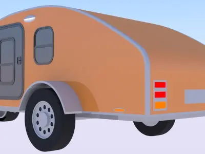 Hyundai IONIQ with caravan 3D model
