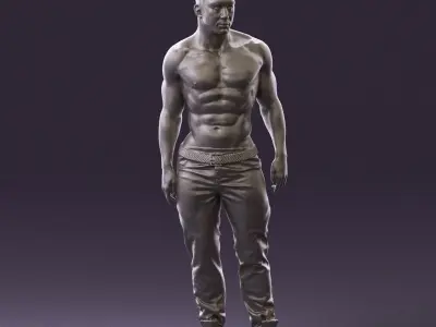 Bodybuilder topless 0962 3D model