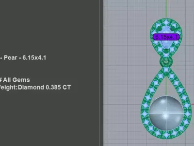 Luxury Pearl Diamond Halo Pendant  3D print model