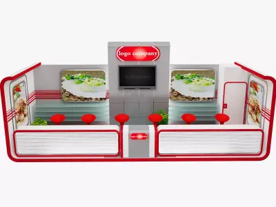 Booth Exhibition Stand a497 3D model