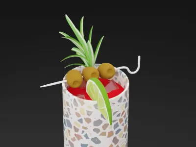 BloodyMary Cocktail Low-poly 3D model