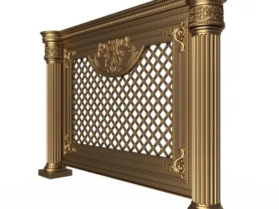 Radiator Cover Decorative Screening Grille Panel 010 Low-poly 3D model