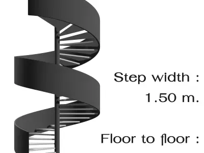 Spiral stair 2023-0012 3D model