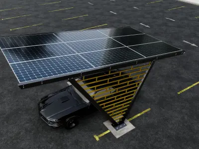 V TYPE MODERN SOLAR CARPORT TYPE-8 3D model