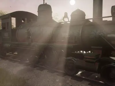 Steam Train Low-poly 3D model