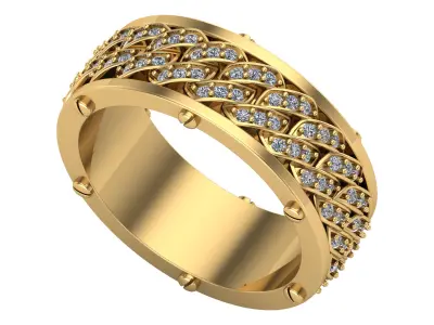  Cuban-style eternity rings 3D print model