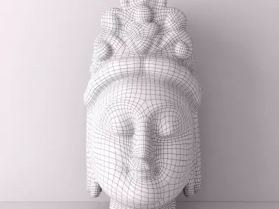 White Marble Quan Yin 3D model