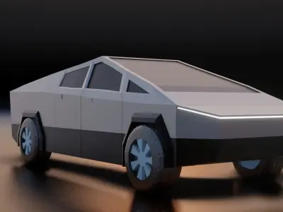 Cybertruck low poly car Low-poly 3D model
