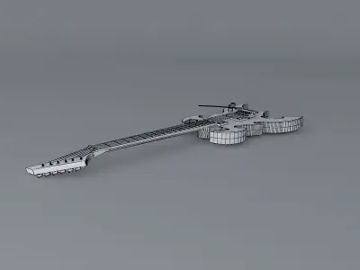 Red rock guitar Free 3D model