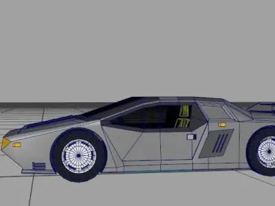 Sports Car Vector  Low-poly 3D model