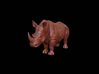 Rhinoceros Animal Sculpture 3D print model buy