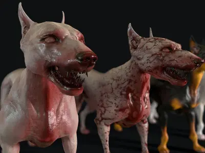 Combat Dog Low-poly 3D model