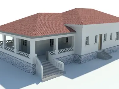 SF-04 house with porch and stairs 3D model