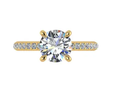 Ring020 diamond engagement ring gold 3D print model