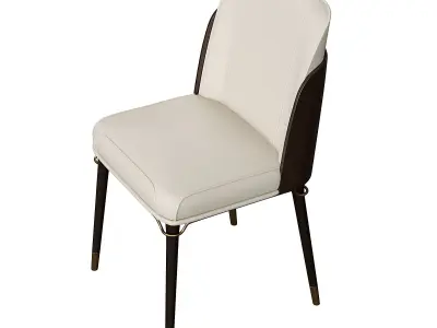 Contemporary Style Leather Chair Armless Parsons Chair  3D model