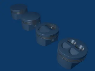 engine piston blend 3D model