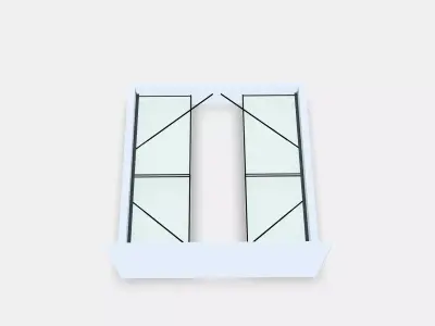 MALM Bed frame high w 4 storage boxes 13 1 Low-poly 3D model